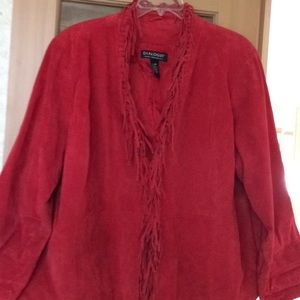 Dialogue fringed suede jacket.